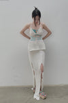 SWAYING/KNIT Japanese paper furry maxi skirt SW22SSB22 white